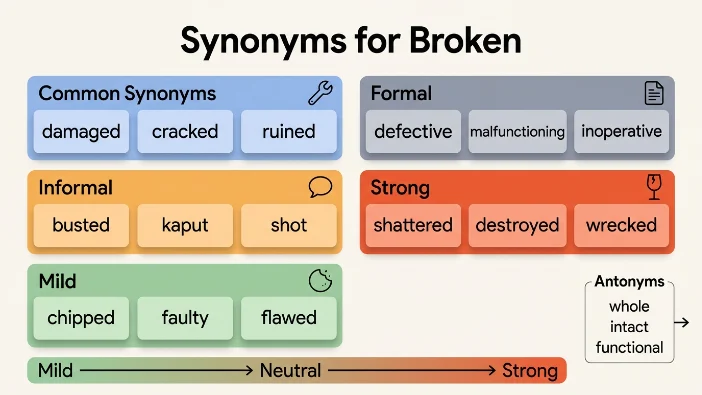 Synonyms for Broken