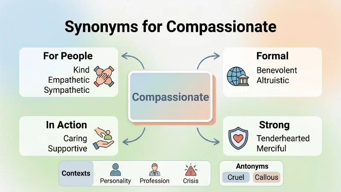 Synonyms for Compassionate