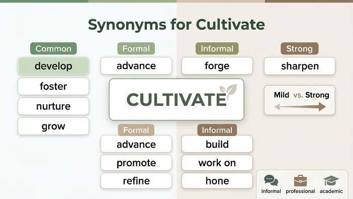 Synonyms for Cultivate