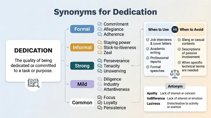 Synonyms for Dedication