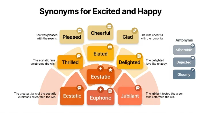 Synonyms for Excited and Happy
