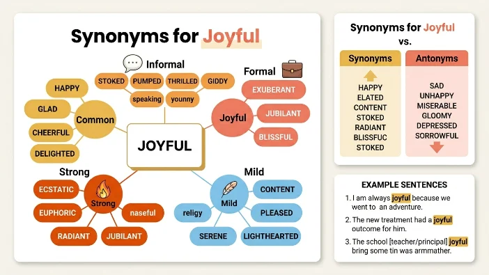 Synonyms for Joyful