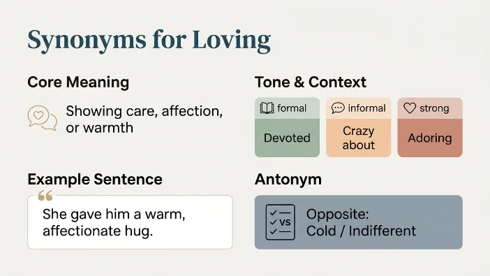 Synonyms for Loving