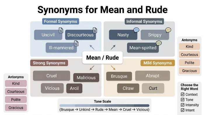 Synonyms for Mean and Rude
