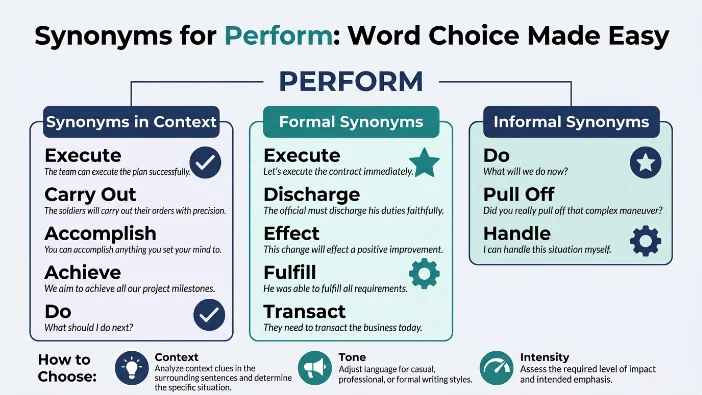 Synonyms for Perform