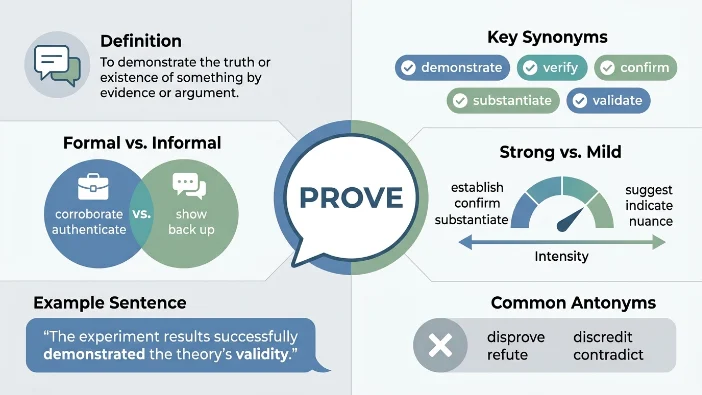 Synonyms for Prove