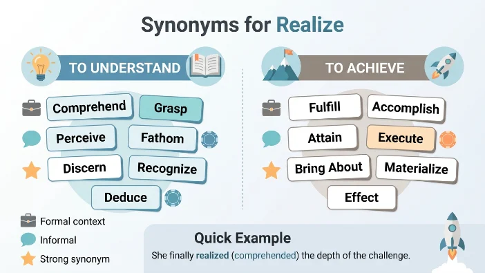 Synonyms for Realize