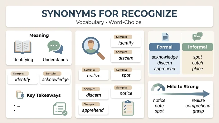 Synonyms for Recognize