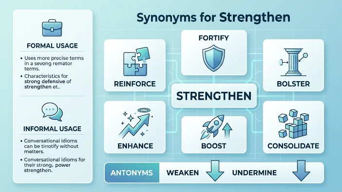 Synonyms for Strengthen