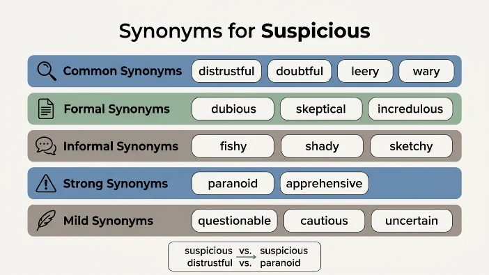 Synonyms for Suspicious