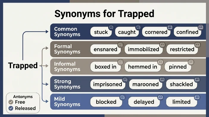 Synonyms for Trapped