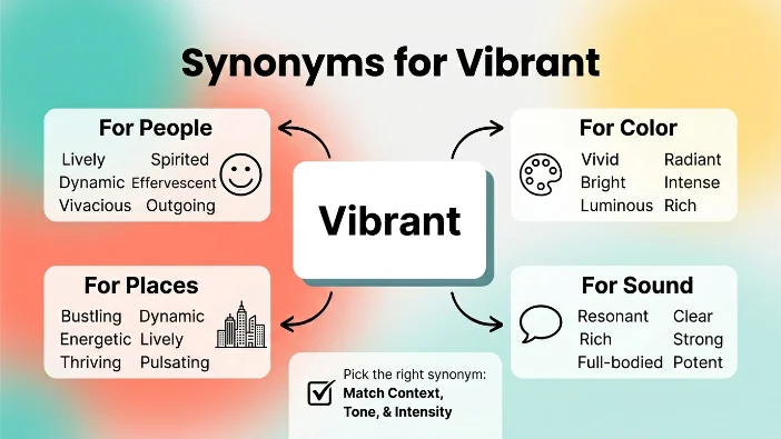 Synonyms for Vibrant