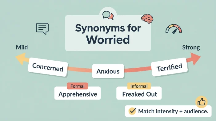 Synonyms for Worried