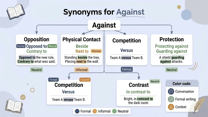 Synonyms for Against