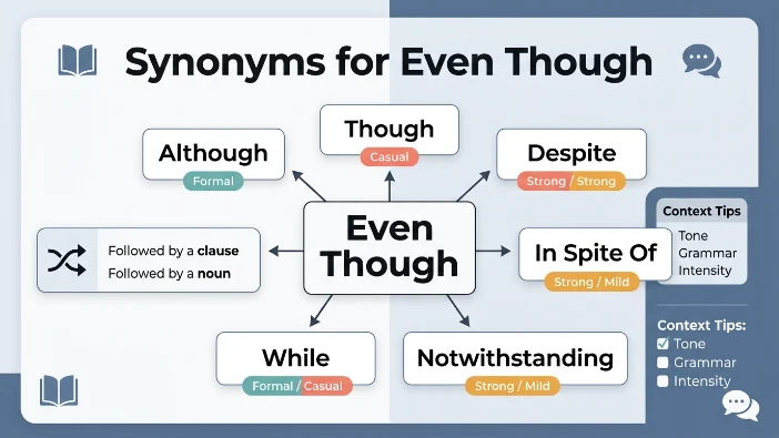 Synonyms for Even Though