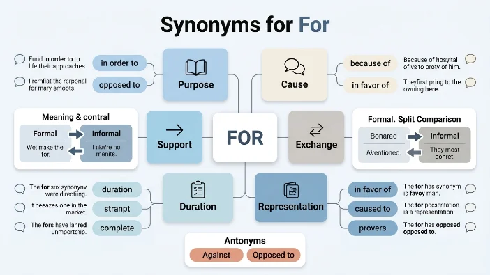 Synonyms for For