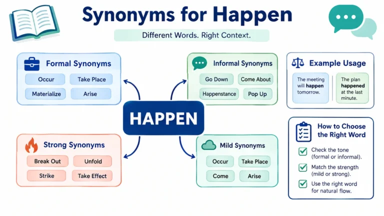 Synonyms for Happen