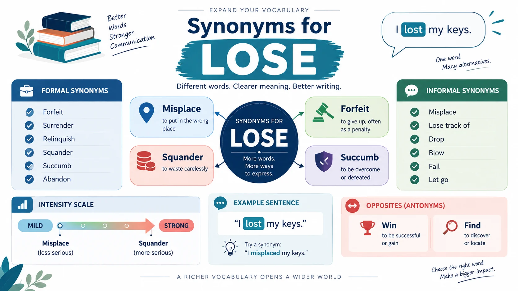 Synonyms for Lose